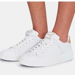 BALMAIN PARIS - B Court Sneakers White & Gold. 39 EU / 9 US. Excellent Condition
